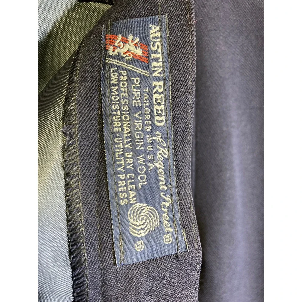 Austin Reed of‎ Regent Street Blue Virgin Wool Midi Skirt Tailored Button USA 6